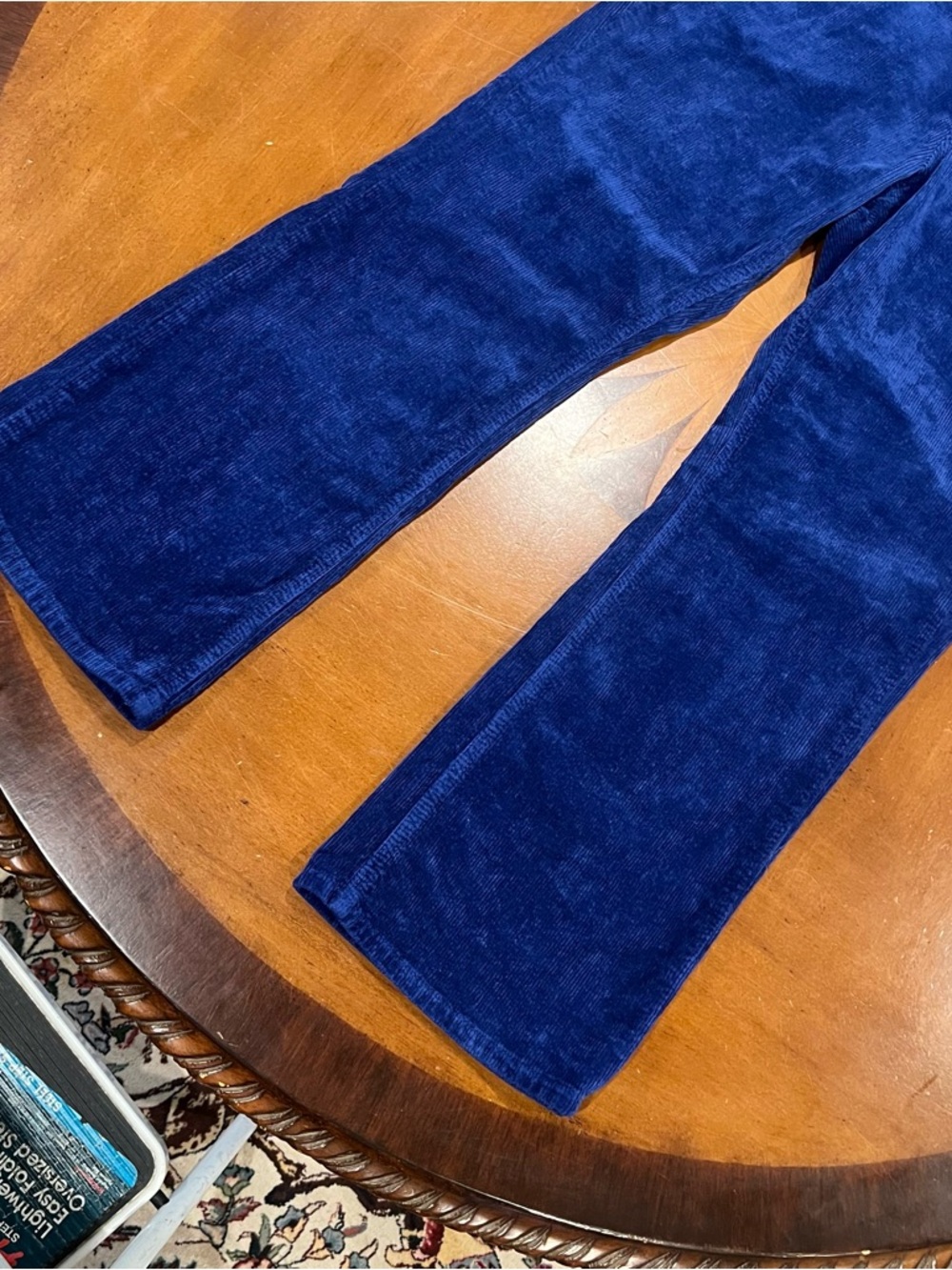 Anthropologie x Pilcro The Yaya Mid-Rise Corduroy Crop Flare Jeans Blue 31 - Picture 7 of 16
